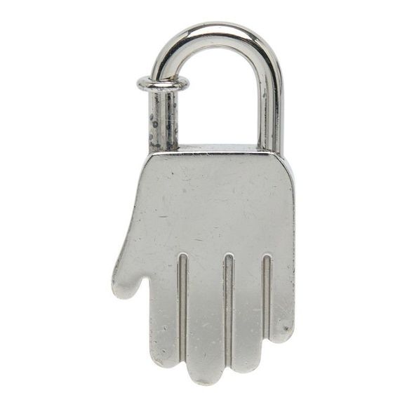 Hermes Annee DE LA MAIN 2002 Hand Motif Cadenas Charm Silver Metal Ladies Hermes - Picture 1 of 3